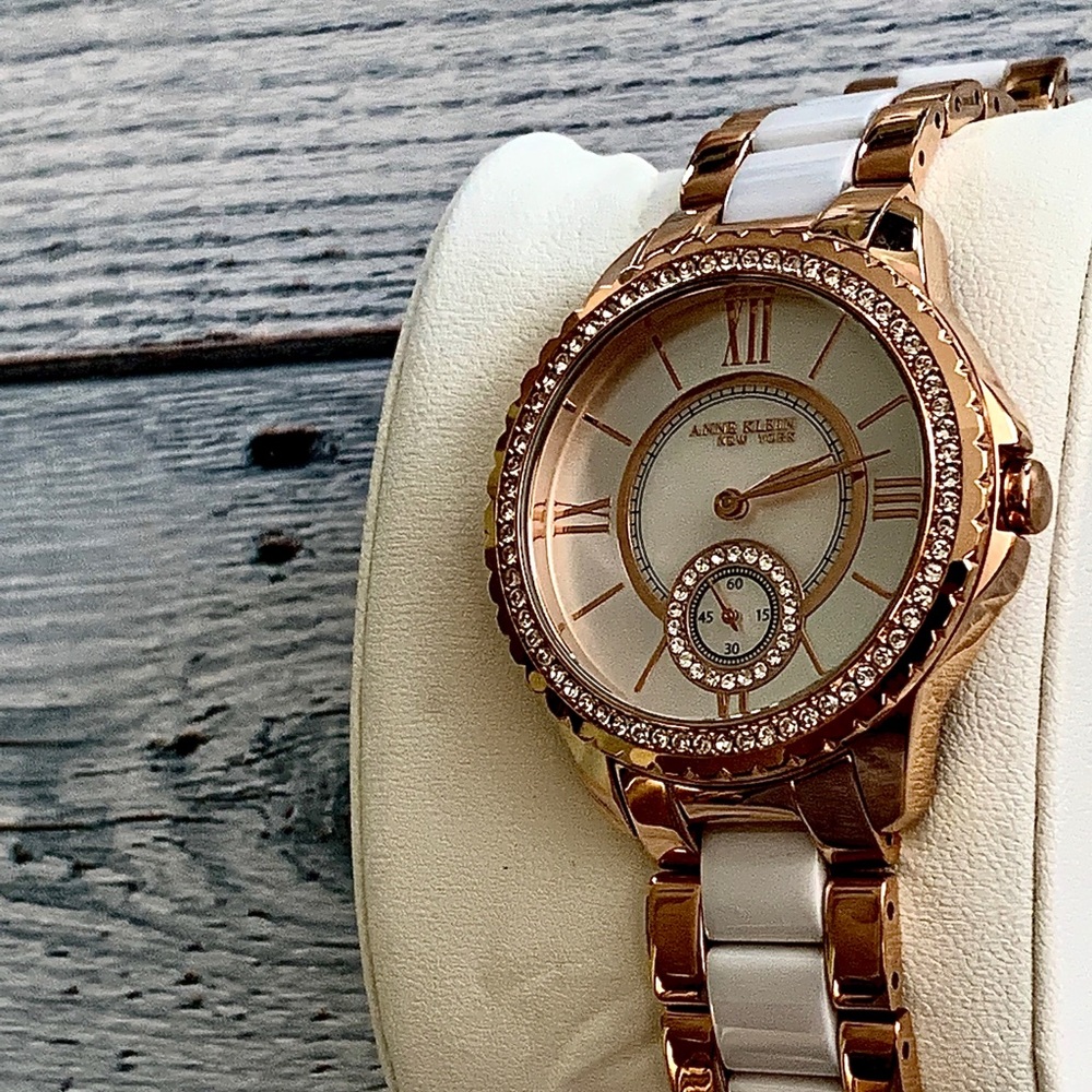 ANNE KLEIN WOMEN'S TWOTONE SWAROVSKI CRYSTAL WATCH